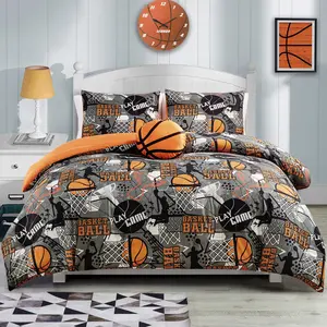 Chezmoi Collection 3/4-Piece Multi-Color Whimsical Printed Microfiber Comforter Set with Pillow Cushion
