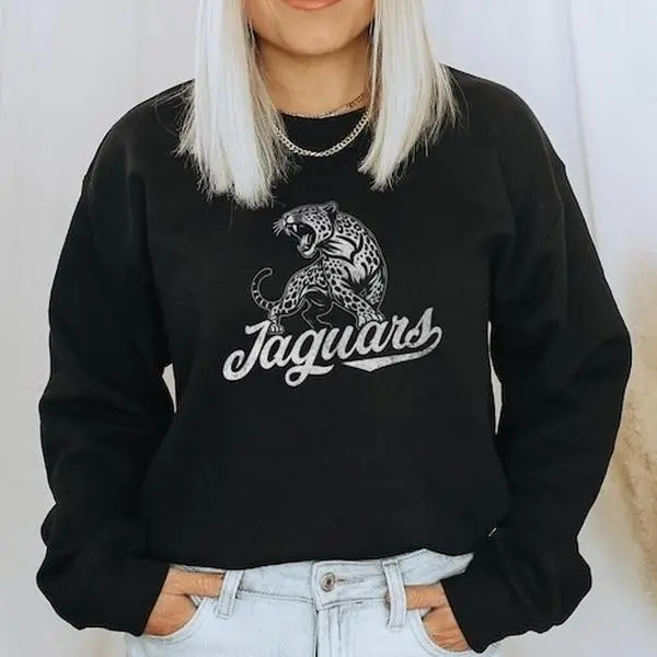 Jaguars Game Day Shirt for women softball volleyball baseball football retro mascot graphic Unisex Crewneck Sweatshirt