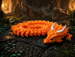 Articulated 2 Foot Serpent Dragon – Flexible 3D Printed Fidget Toy, Fantasy Desk Decor