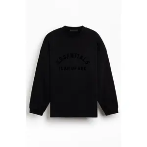 Fear of God ESSENTIALS Men's Jet Black Long Sleeve T-Shirt