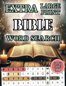 Extra Large Print Bible Word Search: 50 Christian-Themed Puzzles for Seniors and Adults | Easy-to-Read Jumbo Word Find Book with 30 Point
