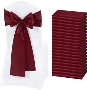 50 100 Pack Satin Chair Sash Chair Decorative Bow Removable Washable Chair Cover for Weddings Bridal Showers Baby Showers Birthday Parties Holiday Banquets Party Receptions Home Kitchen Dining Room Rustic Boho Elegant Wedding Decor