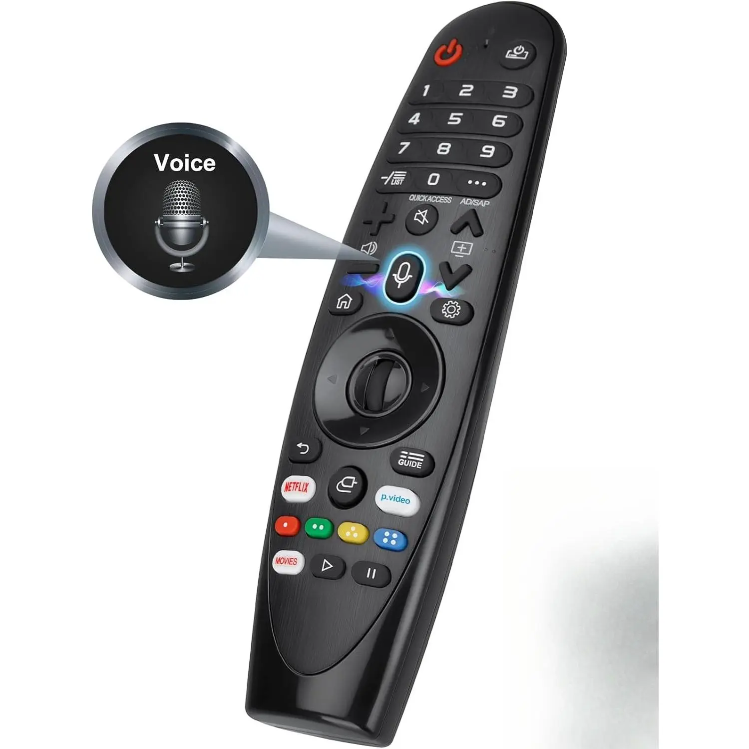 SQ-RDC002 Wireless Voice Magic Remote Replacement for LG TV, Compatible with AKB75855501 AN-MR20GA MR19BA MR18BA MR650A Nanocell TVs, with Voice Control, Pointer Function, Batteries, Wheel, Plug-and-Play & Box