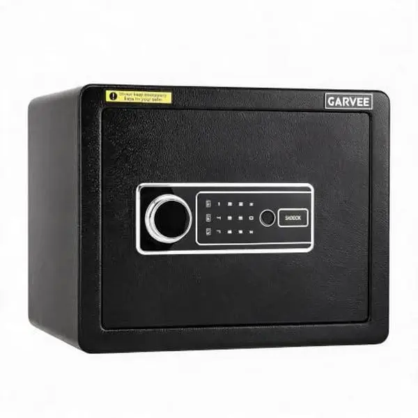 2.2 Cubic Ft Rectangular Fireproof Safe Box with Sturdy Base - Home Security for Jewelry & Documents, Smart Alarm, Anti-Pry Design, External Emergency Power, Fireproof Waterproof Money & Valuables Bag, Black