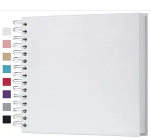 8 x 8 Inch DIY Scrapbook Photo Album 80 Pages Thick Kraft Blank White Paper Memory Book for Wedding and Anniversary Family (White, 8 Inch)