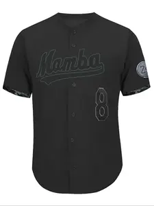 Men's 8/24 Embroidered Baseball Jacket, Casual Short Sleeve Button T-Shirt, Jersey Tee, Fitted Crop Top, All Seasons Wear, Stylish Sportswear