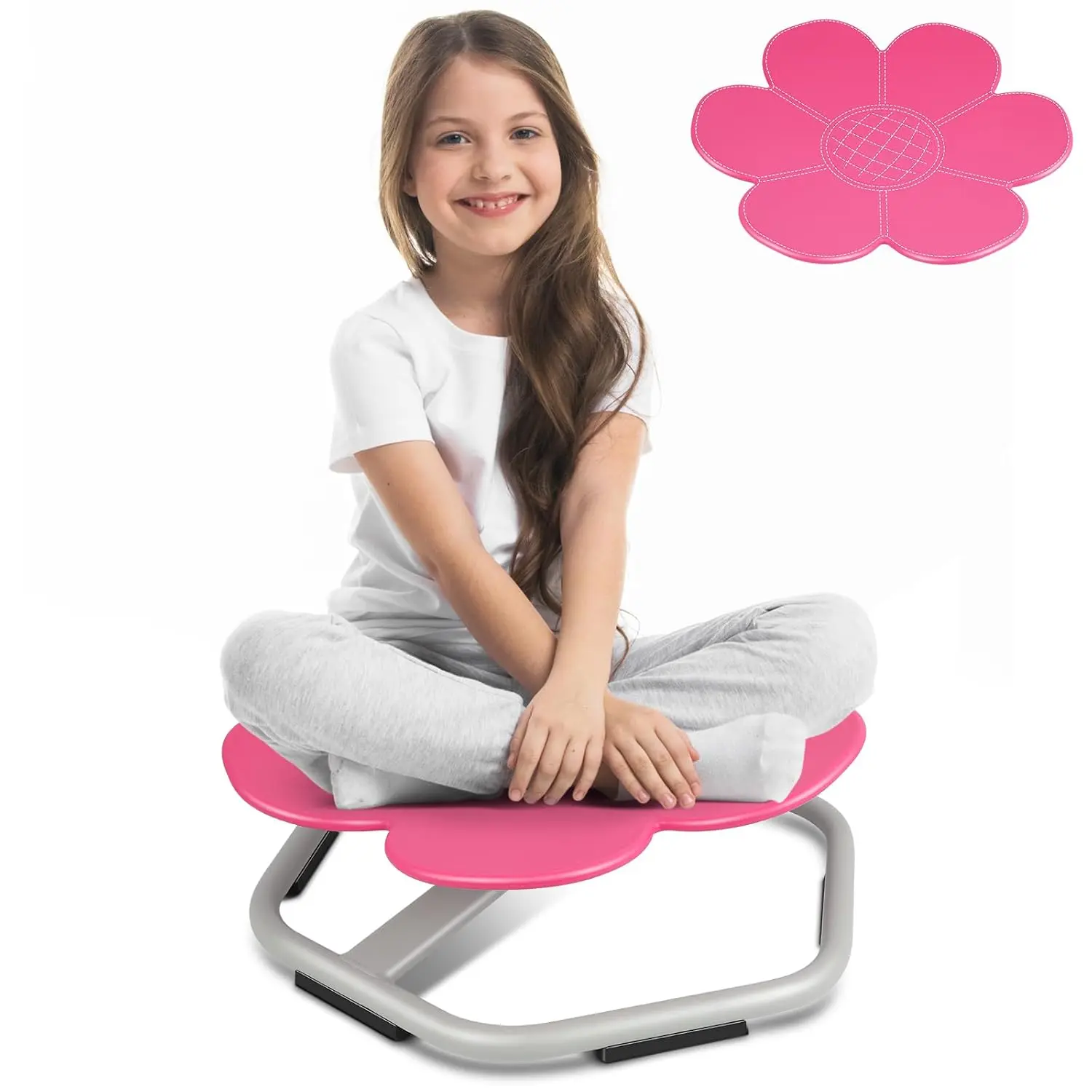 Stress-relieving toy,Pressure-Relieving Swivel Chair, Flower type Kids Swivel Chair, Seat andSpinning Chair, Body Coordination Training Chair, Non SlipSensory Toys 360° Spinning Chair for Autistic Kids Aged 4-12,Improving kids Physical Fitness ,