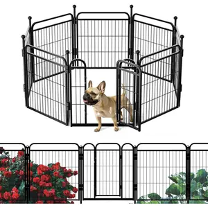 Safe Space Isolation Gardner Foldable Dog Playpen Indoor Outdoor Pet Fence with Gravity Auto Lock for Small Medium Dogs water dog adventure gear Breathable Elevated Cooling Dog Bed Portable Metal Dog Playpen with Door Insulated Weatherproof Dog House
