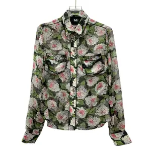 RDLT - Dolce Gabbana Multicolor Floral Silk Button-Front Shirt Size 38 Size M