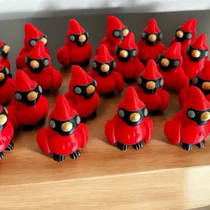 Mini tiny cardinal red bird 3D printed figure decoration