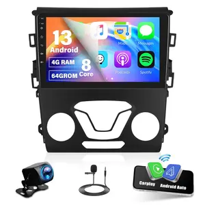Ford Fusion 2013-2016 Car Stereo Upgrade | 8 Core 4G+64G Android 13 | 9" IPS Touch Screen with Wireless CarPlay & Android Auto | Bluetooth 5.0, DSP, FM, GPS Navigation, Backup Camera