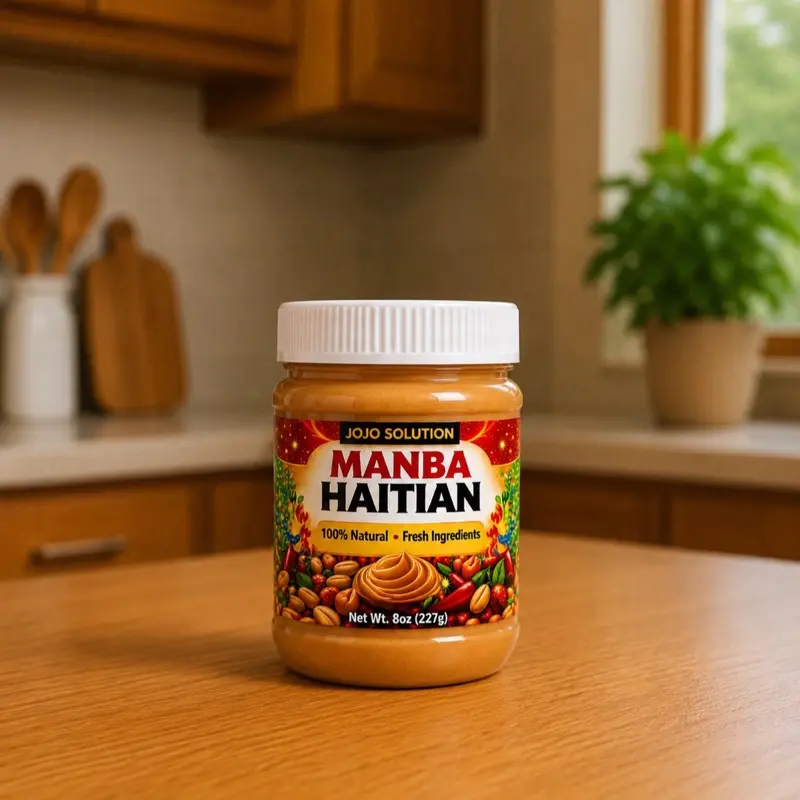 Jojos Solution Manba Haitian 16oz Peanut Butter, Plant-Based Gluten-Free Snack