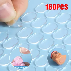 160pcs Dual-Sided Removable Adhesive Putty, Transparent Museum-Grade Strong Hold Sticky Sheets, Ideal for Walls, Statues, Posters, No Residue