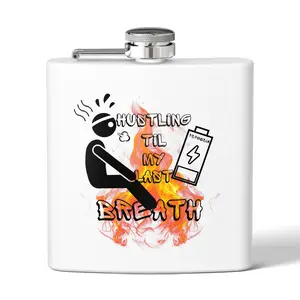 Flask, Hustle Mode - Stainless Steel 6oz (Last Breath)