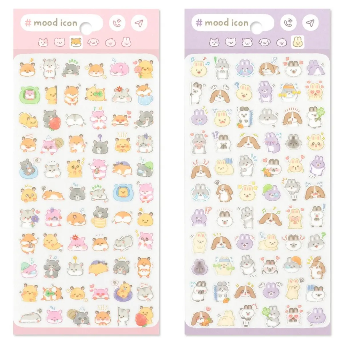 Mood Icon Sticker - MIND WAVE Cute Animal MINI Stickers for Journaling, Planners, Scrapbooking & Decoration