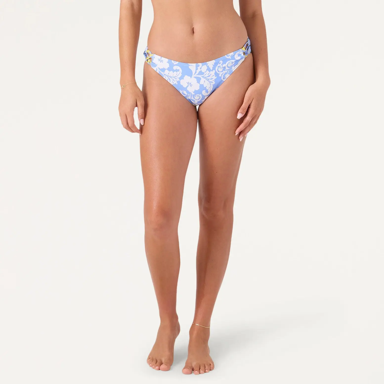 Roxy Golden Glow Cheeky Scoop Surf Swim Short Bottoms - Hot Pink-to-Yellow Ombre Stripes, Stretchable Nylon-Elastane Blend Surfwear Bikini Bottoms, Cheeky Scoops, Female Wear, Nylon Blend, Sporty Chic, Coastal