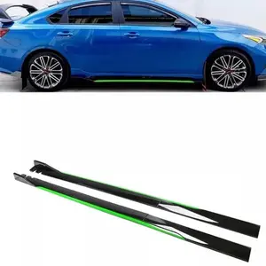 For Kia EV6 86.6" Side Skirt Extension Rocker Panel Splitter Black Green
