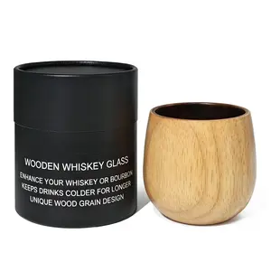 Wooden Bourbons Whiskey Drinking Glass,11oz Handcrafteds Wood Whiskey Tumblers Cup,Gifts for Men, Dad, Husband