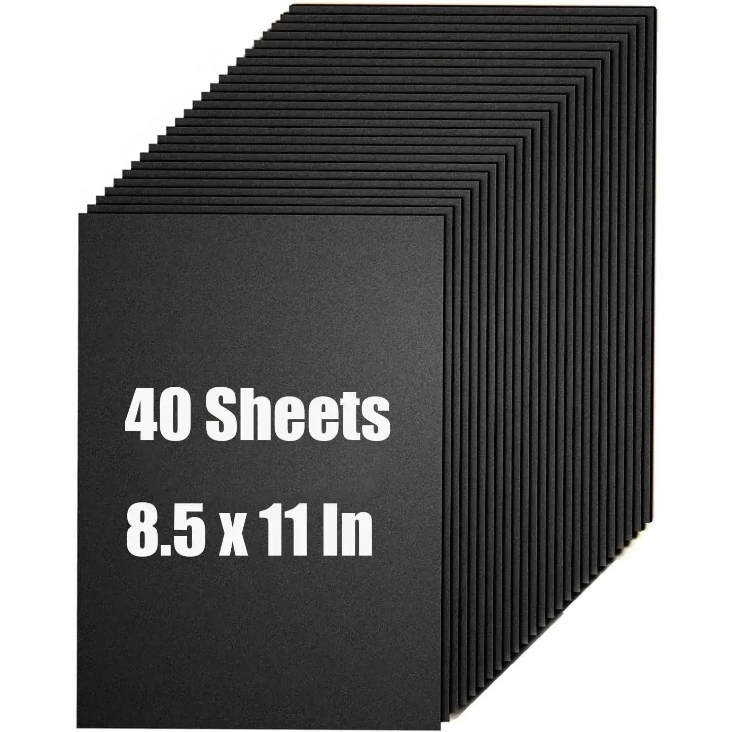 Heavyweight Black Cardstock - 40 Sheets, 8.5x11 in Smooth & Glossy School Supplies, Easy to Cut Cover Stock for Party Invitations, Menus, DIY Card Making, Stationery Printing, 8.5 X 11 Inches