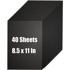 40 Sheets Black Cardstock 8.5 x 11 Inches, Thick Card for Invitations, Menus, Wedding, DIY Cards Making, Stationary Printing