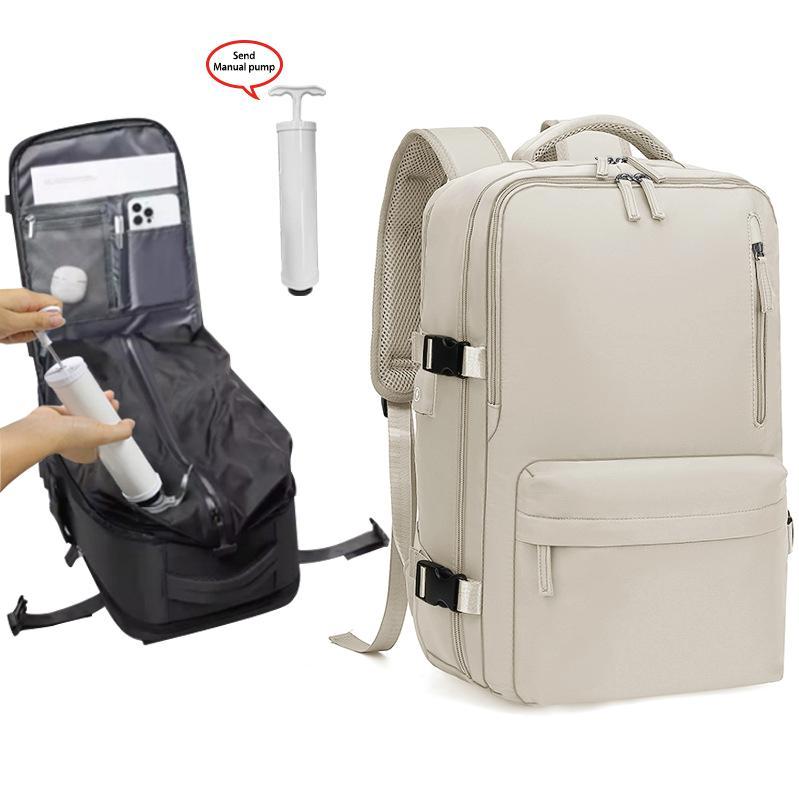 Vacuum Compression Backpack (with Air Pump) Travel Rucksack, Large Capacity and Durable for Business Trips, Hiking and Camping