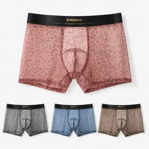 Soft Boxer Briefs Men's Underwear 4-Pack Breathable Stretch Seamless Moisture Wicking Comfortable Athletic Support Ergonomic Design Durable Lightweight Quick Dry Tagless Fabric Premium Performance Daily Essentials Stylish Leopard Pattern