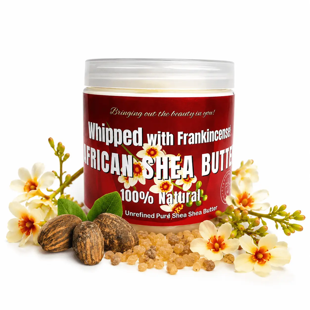 Whipped Shea Body Butter w/ Frankincense - Unrefined Handcrafted in Ghana