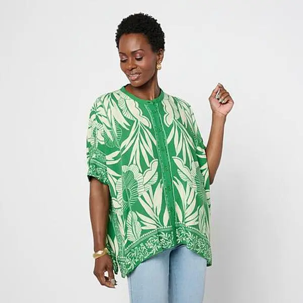 DG2 by Diane Gilman Rayon Challis Printed Shirt