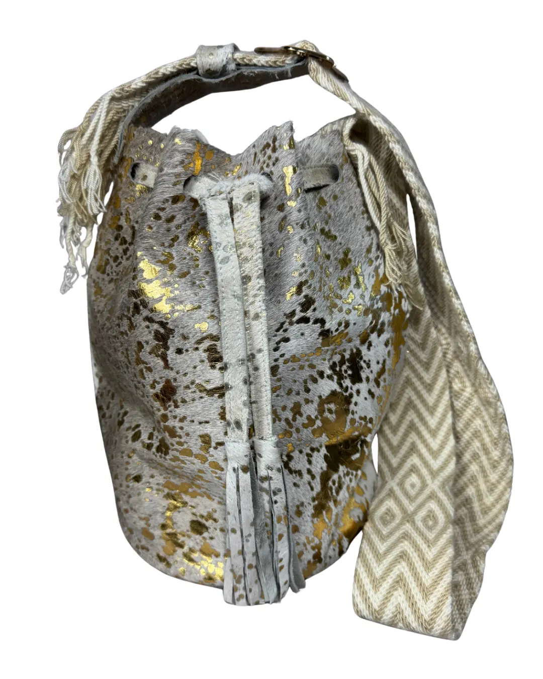 ITALIAN FOLIA LEATHER BUCKET BAG