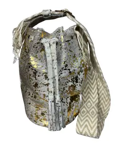 ITALIAN FOLIA LEATHER BUCKET BAG