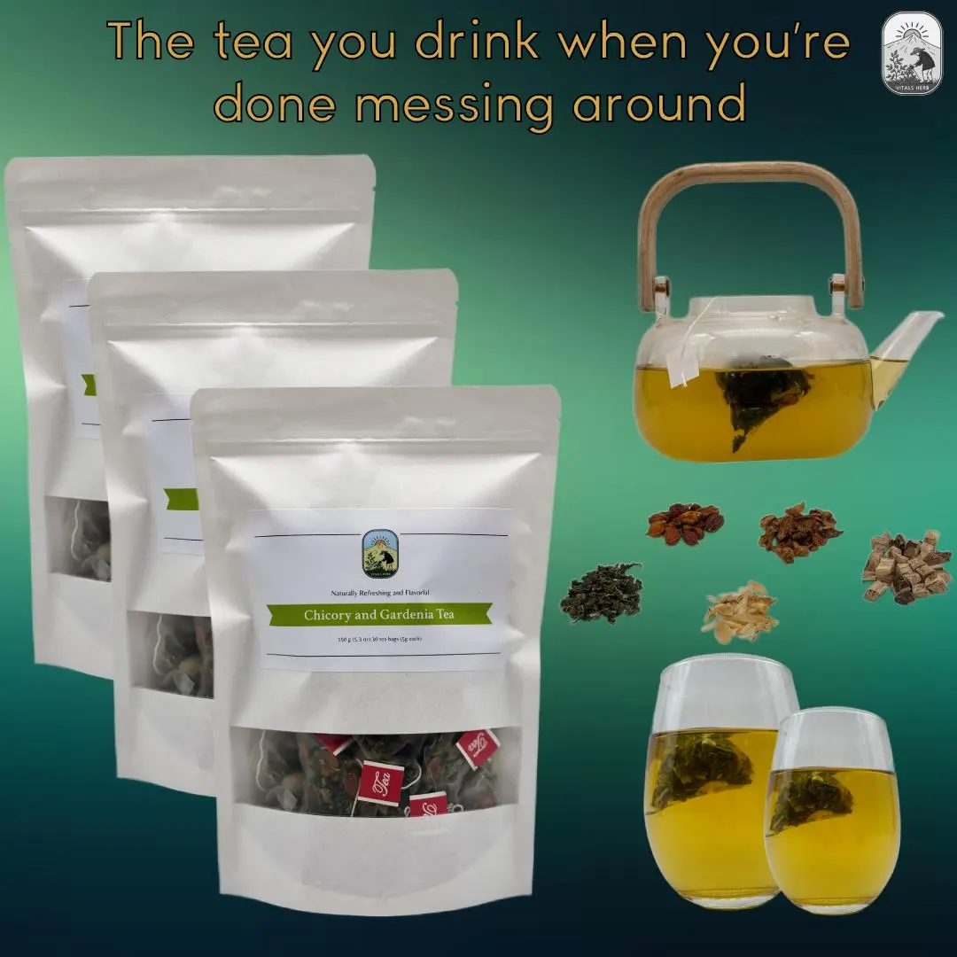 Chicory and Gardenia Herbal Tea Caffeine-Free Digestive and Detox Support | 30 Tea Bags, 150 g