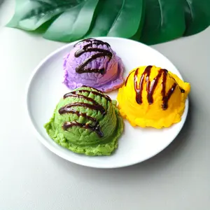 3pcs Realistic Ice Cream Balls for Photography Props Home Decor Party Decorations Cake Decorating Realistic Ice Cream Cones Cups Scoops Ideal for Restaurants Bakeries Ice Cream Decorations Bakery Display Playful Design Durable Construction Ornaments