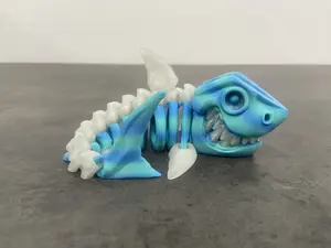 Articulated Fidget Shark Figurine for Desk Placement in Home/Office Decor