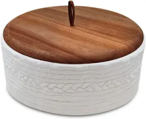 Authentic  and Ceramic Tortilla Warmer - Tortilla Holder with Lid - Bread Warmer - Pancake Holder- Roti Box - 8.5 Inches