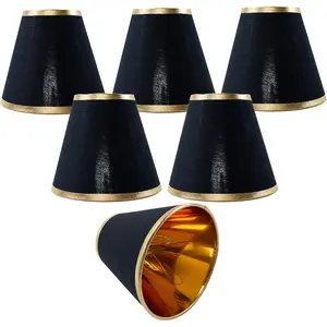 TaMTYH small lamp shade chandelier shades set of 6,Fabric Lampshade for Wall Lamp,chandelier shades,small table lamps,For  Edge bulbs, Clip-on Fitter Lampshade,3" X 6" X 5"
