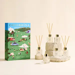 COCORRÍNA Reed Diffuser Set of 6, 10.2oz Scented Oil Diffuser with Sticks, Aromatherapy Essential Oil Diffusers, Home Fragrance for Bathroom & Office Decor, Long Lasting Fragrance Gift Set for Women