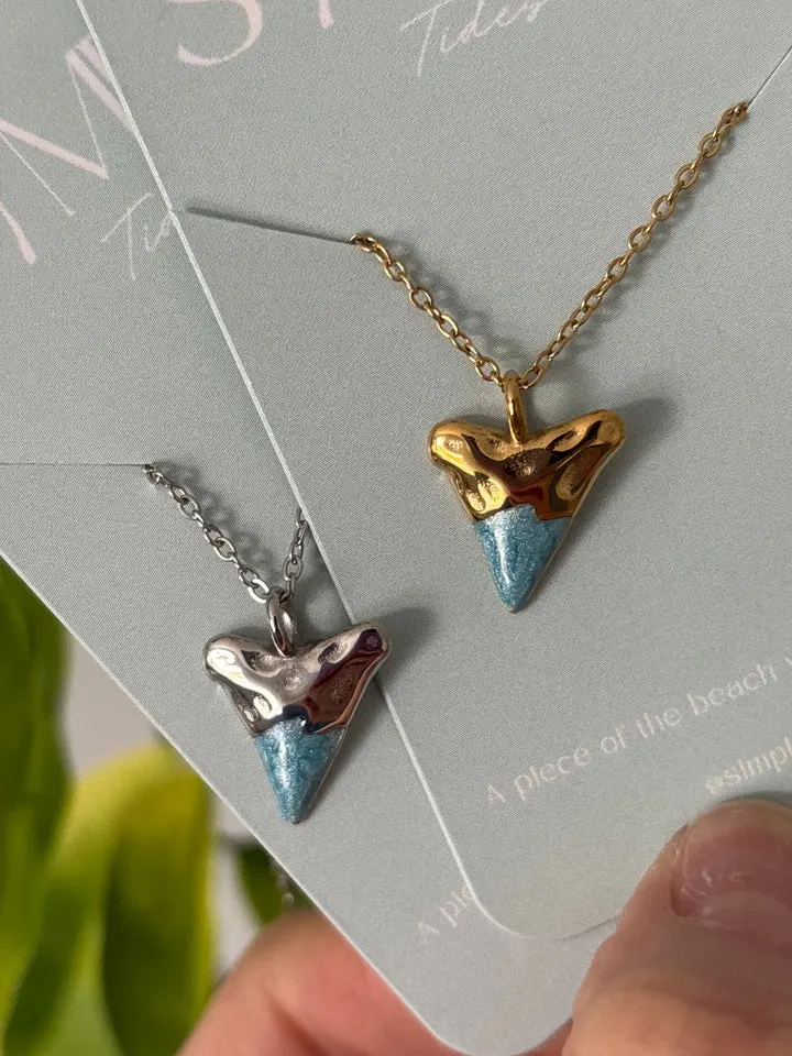 Waterproof Shark Tooth Necklace, Fashion Jewelry Accessory for Daily Wear