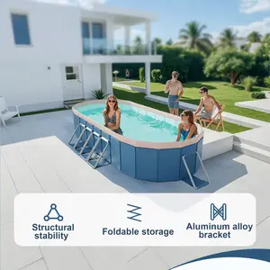 PVC Folding Pool (Non-Inflatable), Summer Bathing & Cooling, Suitable for Outdoor Patio, Beach & Garden, Durable, Easy to Install & Store