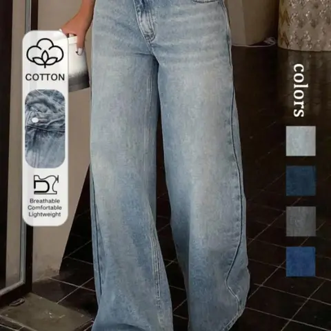 Women's Asymmetrical Low Waist Wide Leg Jeans, Baggy Jeans, Zipper Pocket Design, Casual Fashion for All Seasons, Limited Time Purchase, outfits vaqueros mujer, jeans baggy, jeans colombianos, miss sosita jeans, skinney jeans