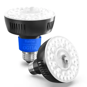 Barrina Orbgrow OG11A Grow Light Bulbs for Indoor Plants, Integrated Dimming & Timing, 5000K 22W(2 x 11W, 200 Watt Equiv), E26 Plant Light Bulb, Full Spectrum for Seeds and Greens, 2 Packs, Black