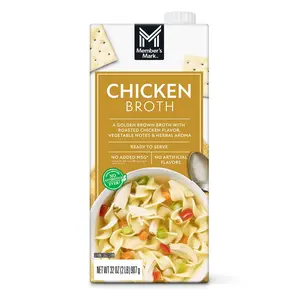 Member's Mark Chicken Broth, Ready-to-Use Savory Cooking Broth, 32 oz Cartons, 3 Pack