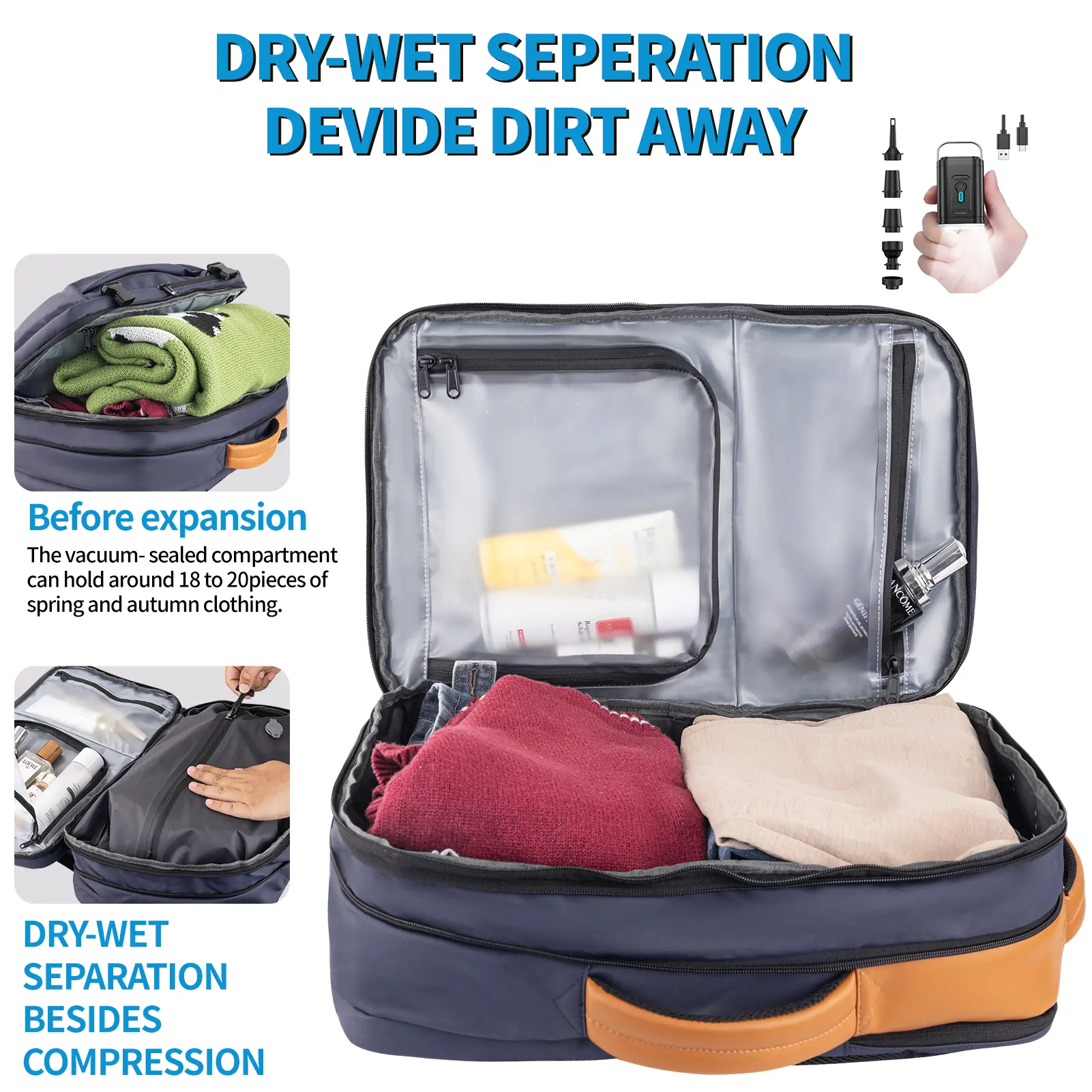 Backpack Expandable Vacuum Seal Bags Vacuum Seal Travel Backpack 60L Expandable Air Compression System Backpack Expandable Vacuum Seal Bags Vacuum Seal Travel Backpack 60L Expandable Air Compression System