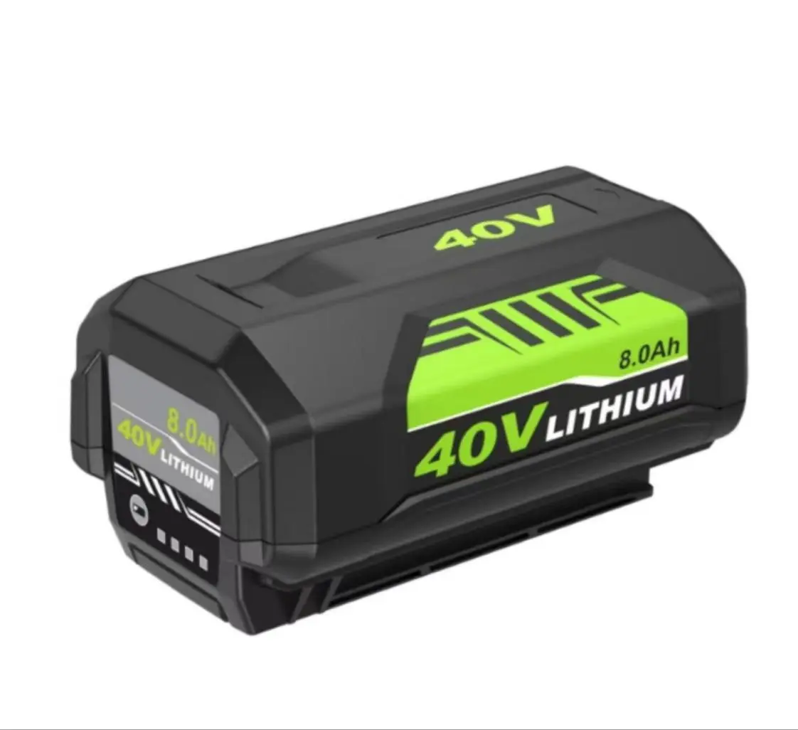40V 8000mAh Lithium Ion Battery for Ryobi - 8.0Ah Direct Replacement Batteries, Compatible with OP4026, OP40601, OP4050A, OP4040, OP4030, Lawn Mowers, Trimmers, Power Tools - Includes 1 Battery+Charger