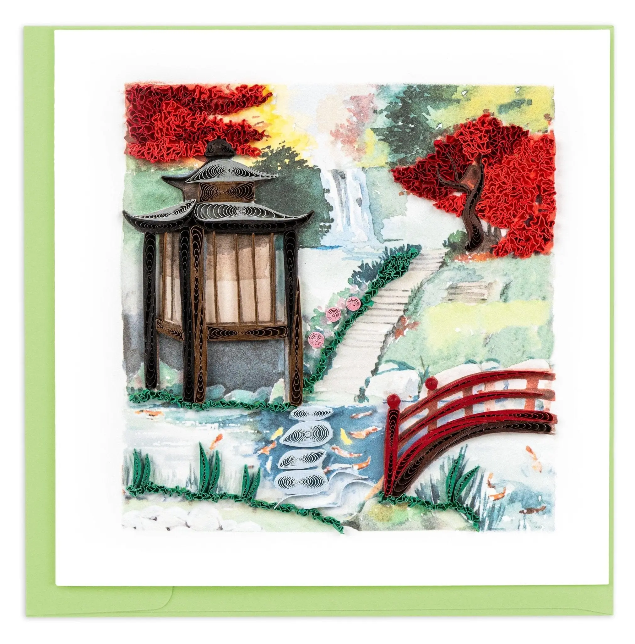 Quilled Japanese Garden Greeting Card