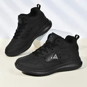 Men's Kitchen Non-Slip Shoes Work Shoes Soft Sole Soft Surface Comfortable All-Season Shoes Black Sneakers Chinese Style Casual Shoes