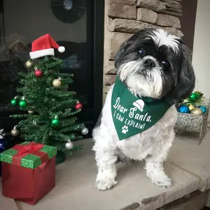Reversible Dear Santa, I Can Explain, Over the Collar Dog Bandana, Dog Lovers Gift, Pet Bandanas, Christmas Bandana, Cat Bandana, Holiday