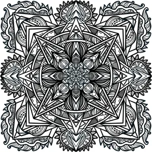 Unframed-ORIGINAL 11x17 GEOMETRIC MANDALA PRINT - Intricate Black and White Design for Wall Art and Home Decor