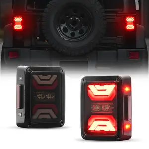 [LED FACTORY MART] Smoked LED Tail Lights for Jeep Wrangler JK 2007-2018, Super Bright Reverse Lights, Plug & Play Upgrade