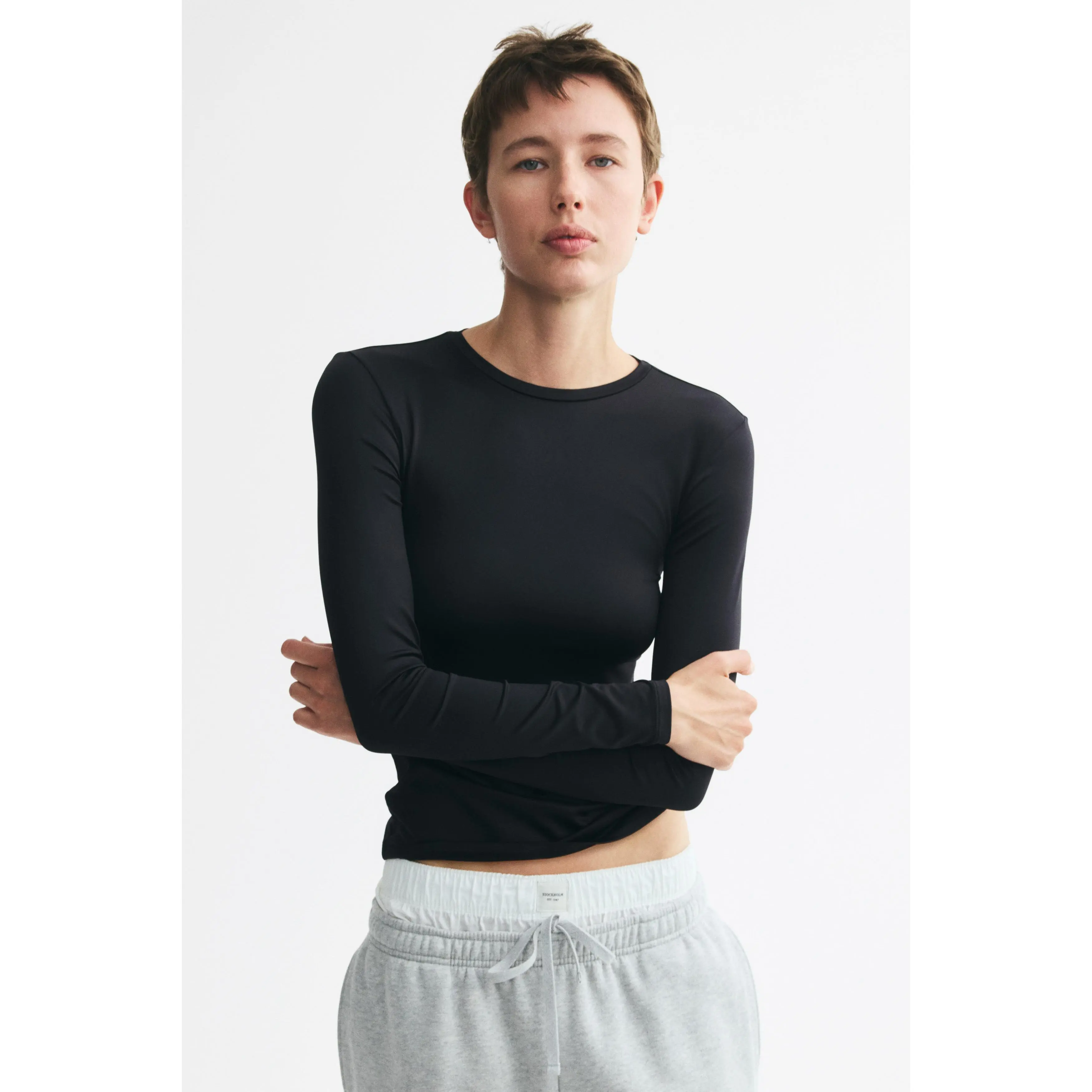 H&M Long-sleeved microfibre top