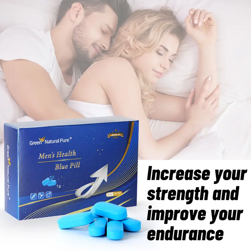 Green Natural Pure Men's Health Blue Pill Oyster peptide+Maca Root Powder+sea Cucumber polypeptide+Cinnamon extracts+Huangjing Extract- Ultra Potent & Highly Purified,30pill-05